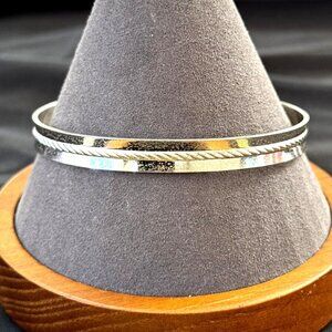 VTG Bojar Sterling Silver 925 Rhodium Finished Heavy Bangle Cuff Bracelet SZ L